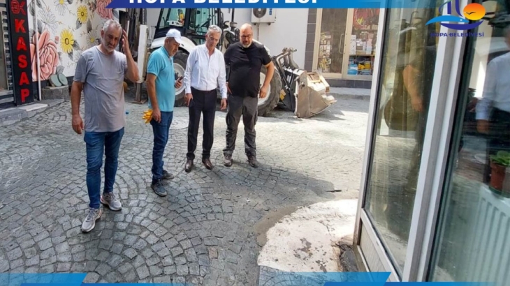 Merkez Kuledibi Mahallesi Karadeniz Caddesinde, Belediye İş Merkezinin bulunduğu sokakta yapılan yenileme çalışmaları